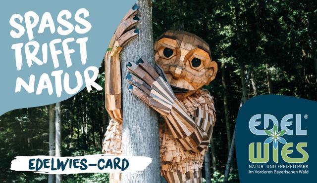 Collage Edelwies-Card mit der Holzfigur Little Lisa 